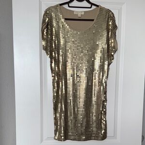 Michael Kors Gold Sequin Mini Dress